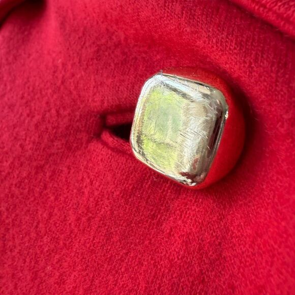 Vintage 60s Count Romi Double Breasted Red Gold Button Coat S - Picture 3 of 11